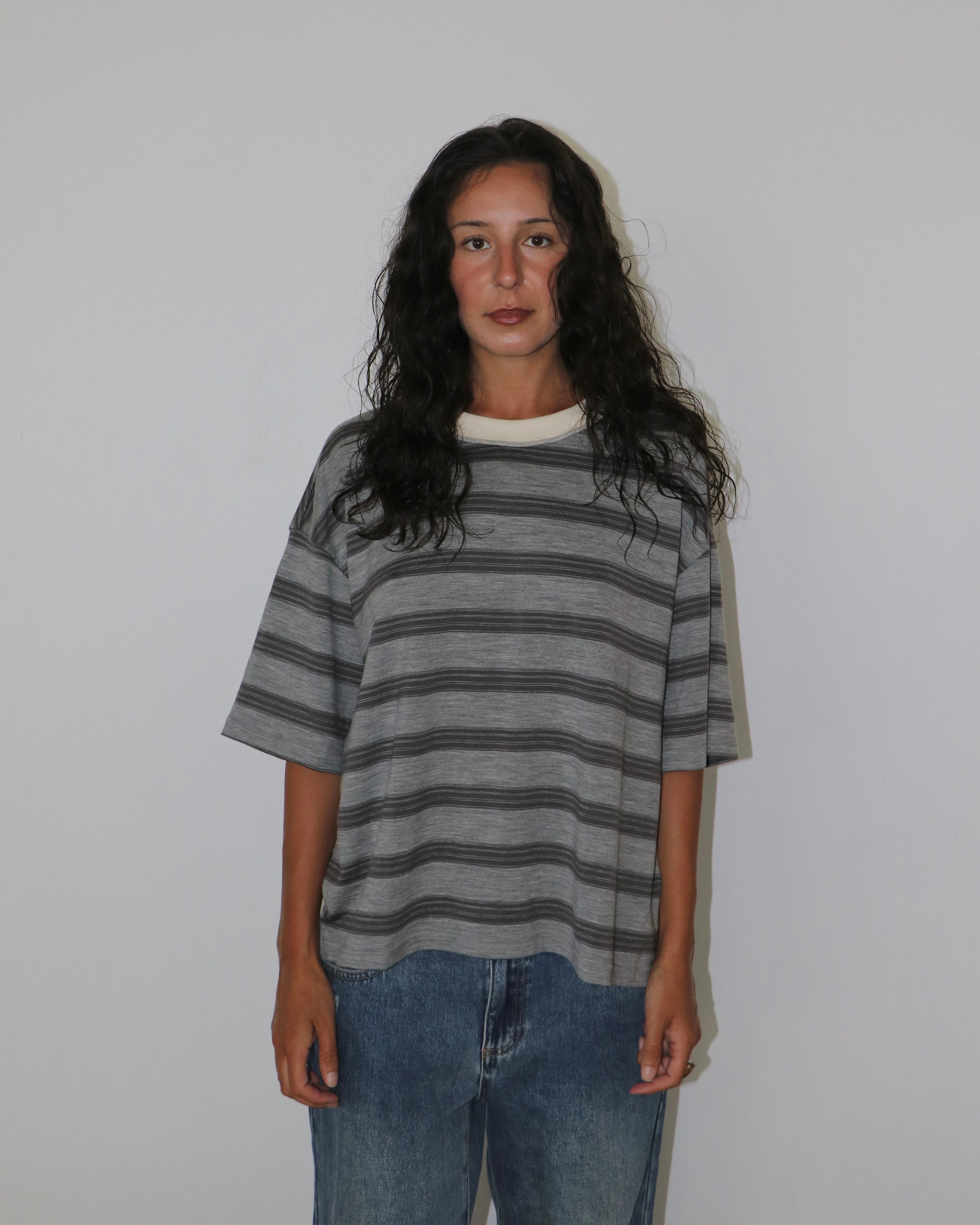 Gentle Tee - Grey Stripe